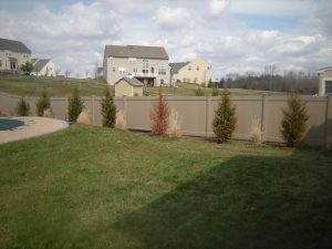 khaki vinyl privacy fence