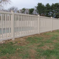 almond pvc pool fence