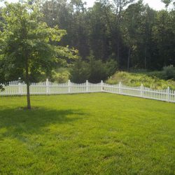 White Concave Picket Fence