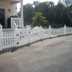 White Concave Pool Fence
