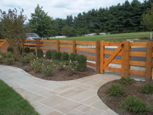 Stained Wood Fence Installation