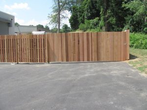 Red Cedar Privacy Cantilever Gate On Steel Frame