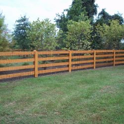 4 rail wood fence with custom stain
