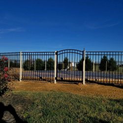 aluminum fence and gate with custom fence posts
