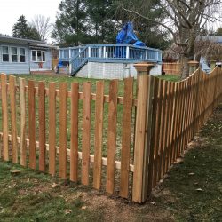Red Cedar Concave wooden Picket fence