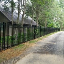 satin black commercial aluminum fence panels