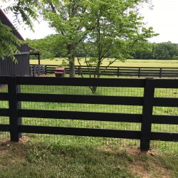 black split rail wood fence