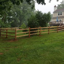wooden rail fence and gate