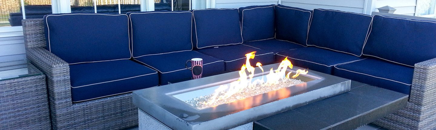 Outdoor Electric Fire Pit on Deck
