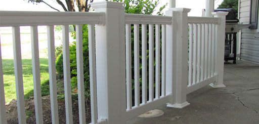 White Vinyl Porch Railing in Chester County PA