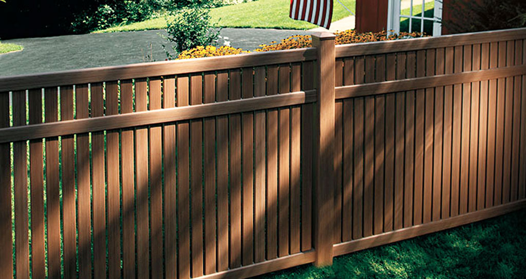 Brown vinyl fence installed in Lancaster PA