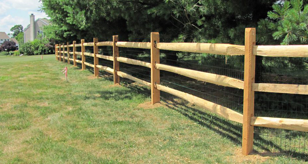 Wooden post and rail affordable fence