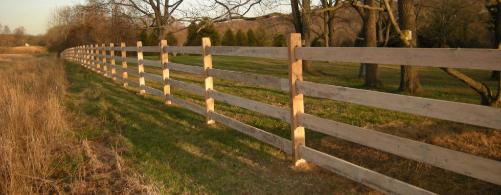Ranch style fence made from wood