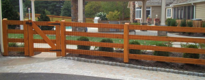 wood pool fence