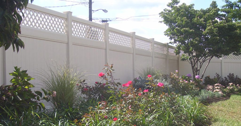 almond lattice top fence