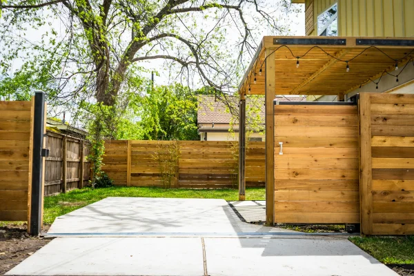 backyard wood fence